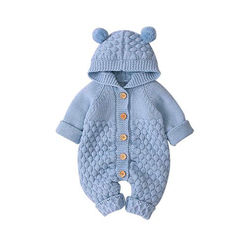 DovFanny Newborn Baby Knitted Sweater Romper Jumpsuit Girls Boys Baby Clothes Unisex Long Sleeve Bodysuit Snowsuit