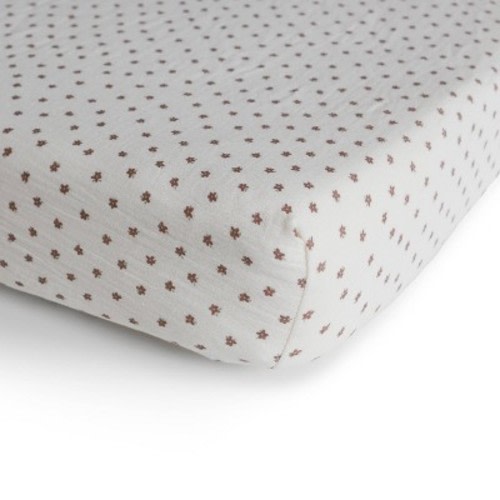 Mushie Extra Soft Muslin Crib Fitted Sheet, Color: Bloom