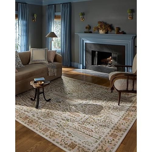 Loloi Rifle Paper Co. Canopy Collection CNP-01 Cream 6'-0" x 9'-0" Area Rug