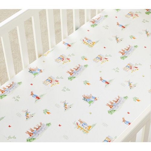 Peter Rabbit™ Garden Organic Crib Fitted Sheet | Pottery Barn Kids