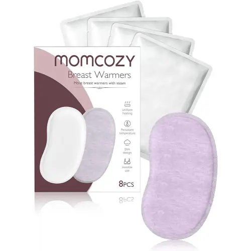 Momcozy Instant Heat Breast Warmers - Easy Release for Soothing Warmth - Lasting Heat Relief for Breastfeeding Challenges, Individually Packaged, Improve Milk Flow, 8 pcs