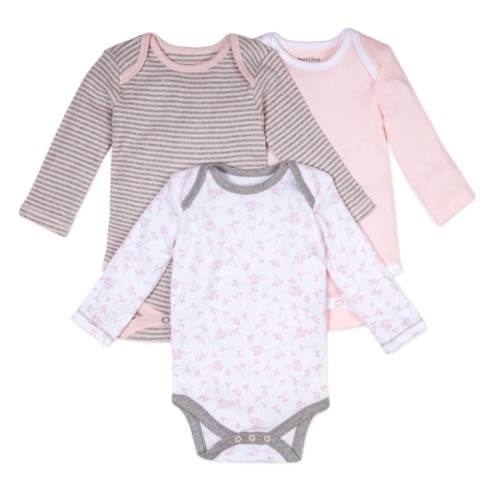 Dusty Dandelions Long Sleeve Organic Baby Bodysuits 3 Pack