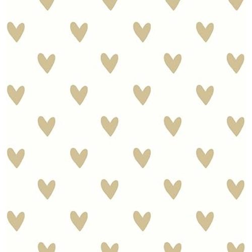 RoomMates RMK3525WP Metallic Gold Hearts Peel and Stick Wallpaper 20.5 " x 16.5 feet