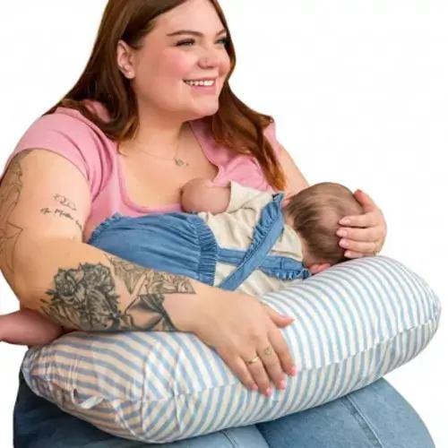 Boppy New Nursing Pillow - Vintage Blue Stripes