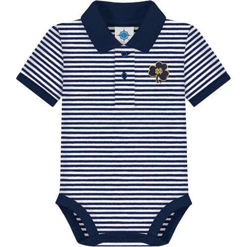 Creative Knitwear College Baby Striped Polo Bodysuit - Team Logo, Multiple Colors, for Boys & Girls (0-12 Months)