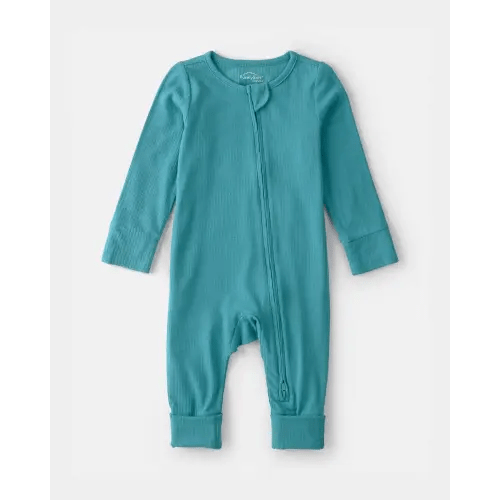 Baby PurelySoft 2-Way Zip Snug Fit Sleep & Play Pajamas - Blue | Carter's