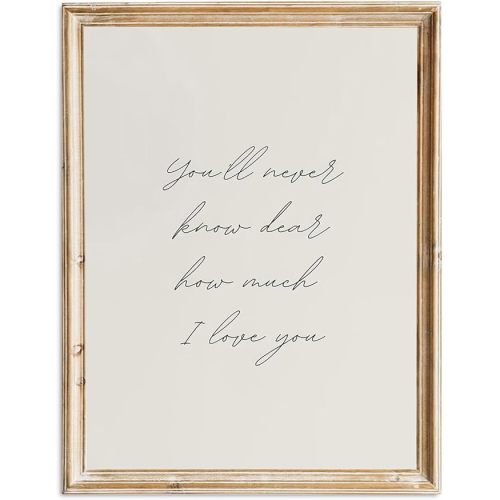 Vintage Nursery Wall Art Farmhouse Kid's Room Decor Print Vintage Baby Love Quote Poster Baby Girl & Boy Nursery Wall Decor Toddler Room Bedroom Playroom Poster Neutral Color Beige, 12"x16" Unframed