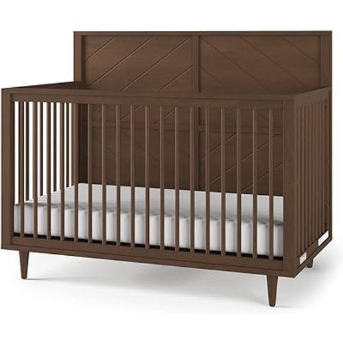Child Craft Surrey Hill 4-in-1 Convertible Crib, Baby Crib Converts to Day Bed, Toddler Bed and Full Size Bed, 3 Adjustable Mattress Positions, Non-Toxic, Baby Safe Finish (Toasted Chestnut)