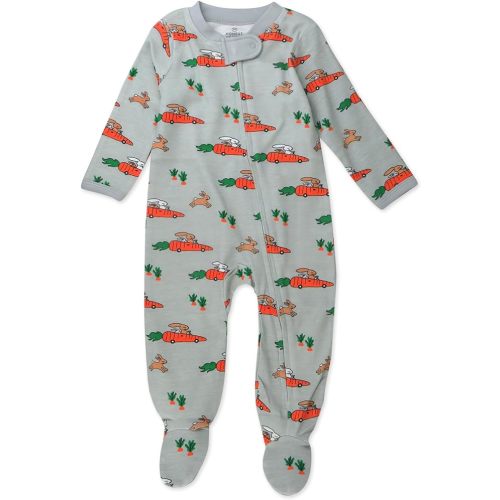 HonestBaby Baby Celebration Sleep & Play Footed One-Piece Pajama Sleeper 100% Organic Cotton