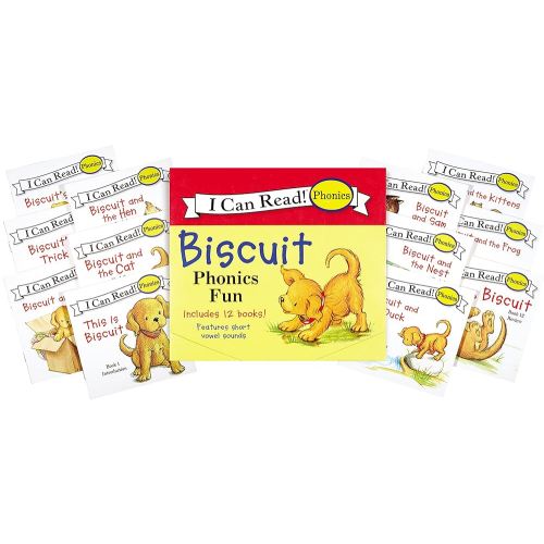 Biscuit 12-Book Phonics Fun!: A Box of 12 Mini-Books Featuring Short and Long Vowel Sounds (I Can Read Phonics)