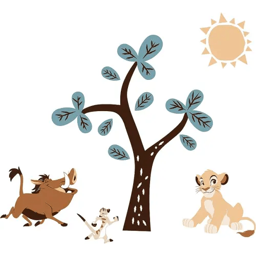 Lambs & Ivy Disney Baby Lion King Adventure Tree with Simba/Timon/Pumbaa Wall Decals/Stickers