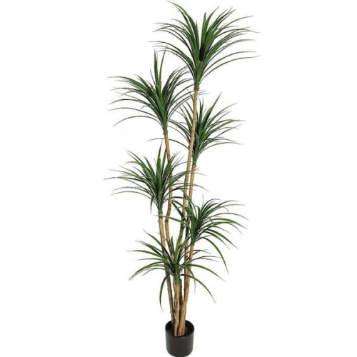 6 ft. Artificial Dracaena Tree, Realistic Fake Dracaena Plant, Tall Dracaena Houseplant Adjustable Lifelike Faux Tree