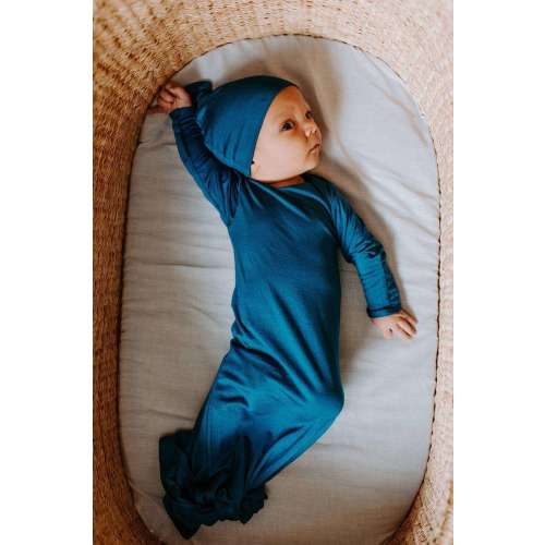Blue Knotted Newborn Gown Set - Milk & Baby – Milk & Baby