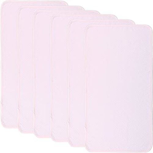 Belsden 6PK Extra Large Quilted Changing Pad Liners Waterproof, Cotton Ultra Soft Changing Table Cover Liners, 28” x 15" Washable Reusable Changing Mats Protector, 6 Pack Set, Light Pink