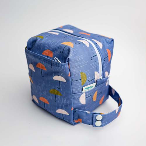 Reversible Mini Storage Travel Cube Diaper Pod with Exterior Storage Pocket