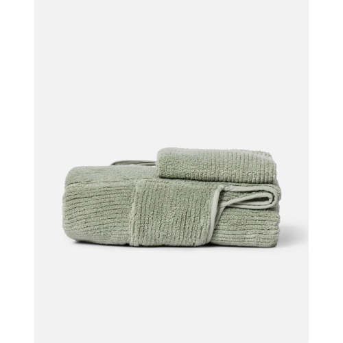 The Ribbed Hooded Towel + Bath Mitt - Sage