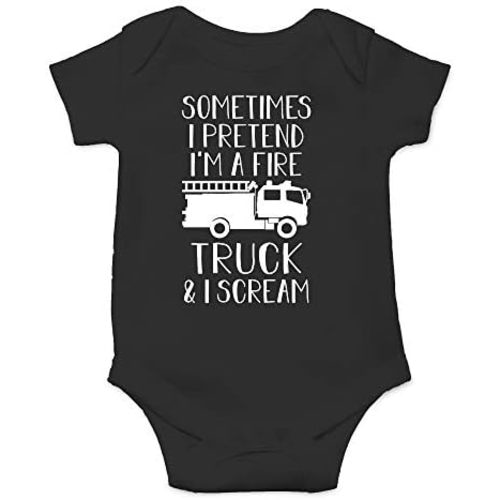 CBTwear Sometimes I Pretend I'm a Fire Truck and I Scream Baby Bodysuit - Adorable Boy Romper Clothing