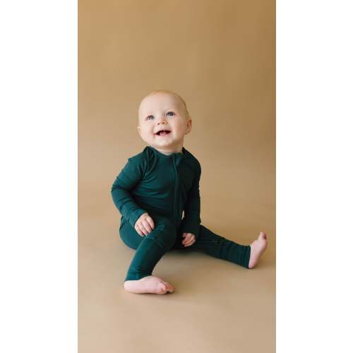 Bamboo Zip Pajamas | Emerald