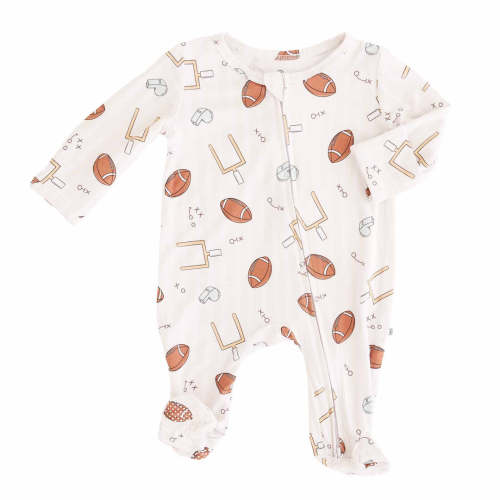 Tiny Touchdowns Zipper Footie | Neutral