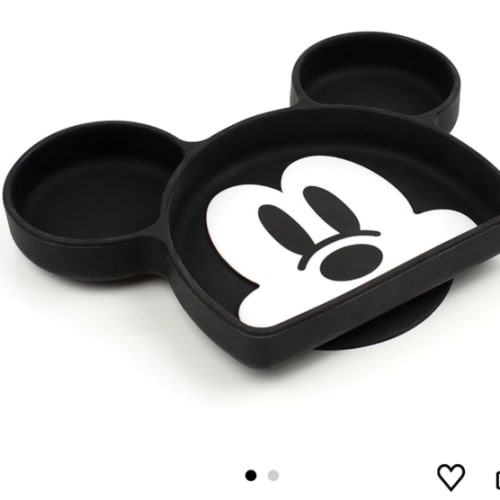 Bumkins Disney Silicone Grip Dish, Suction Plate, Divided Plate, Baby Toddler Plate, BPA Free, Microwave Dishwasher Safe - Mickey Mouse-1 Count (Pack of 1)