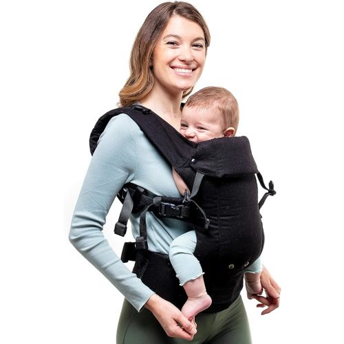Beco Baby Carrier Gemini Newborn to Toddler-Front, Back and Hip Seat Carrier,Baby Carrier Backpack & Baby Front Carrier with Adjustable Seat,Ergonomic Baby Holder 7-35lbs (Organic Metro Black)