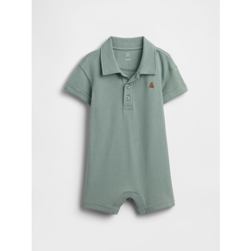 Baby Pique Polo Shorty One-Piece