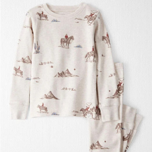 Toddler Organic Cotton Pajamas in Western Rodeo Print - 5T