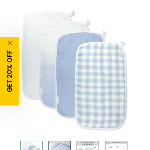 4-Pack Organic Cotton Multi-layer Woven Burp Cloths | Honest Baby Clothing
