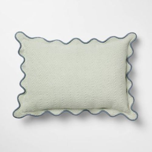 Lumbar Textured Easter Herring Bone Pillow Green Mirage - Threshold™ Design With Studio Mcgee