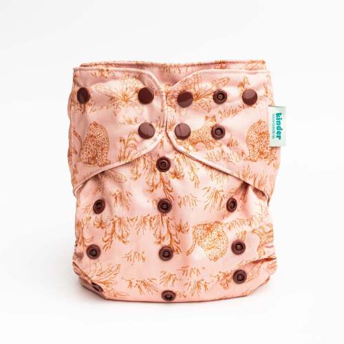 Leopard Botanical: Essentials Pocket Cloth Diaper with Athletic Wicking Jersey, Grows with your Baby