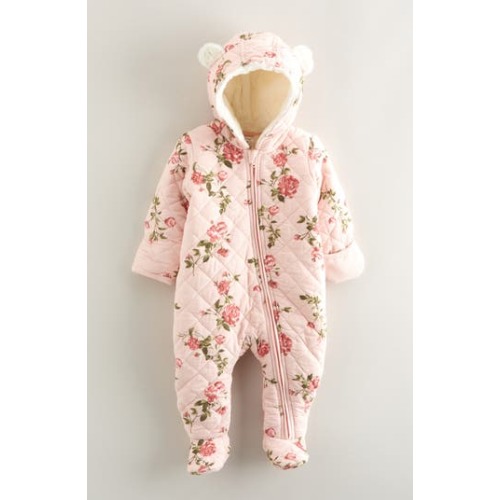 Hooded Quilted Fleece Lined Bunting, 3M