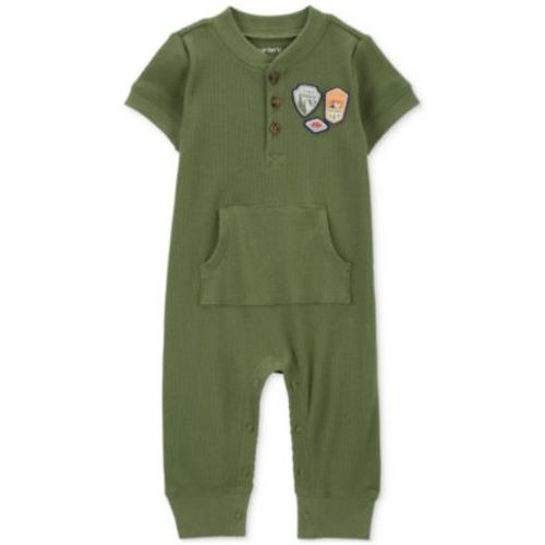 Baby Boys Waffle Knit Patch Jumpsuit