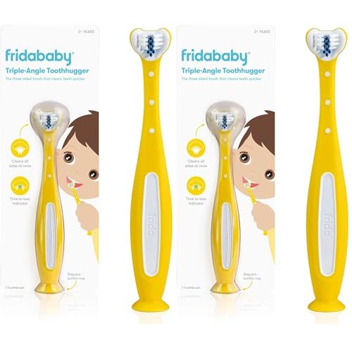 Frida Baby Triple-Angle Toothhugger Training Toothbrush for Toddler Oral Care (Pack of 2)