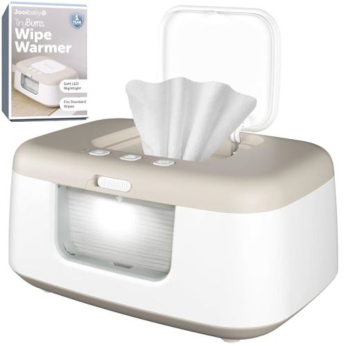 Jool Baby TinyBums Baby Wipe Warmer & Dispenser with LED Changing Light & On/Off Switch (Oatmeal)