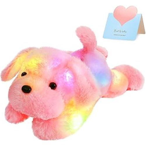 18'' Light up Pink Puppy Dog LED Stuffed Animal
