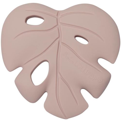 Loulou Lollipop Silicone Teether for Teething Baby Boy and Girl - Monstera Blush Pink