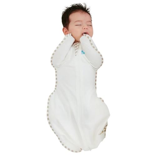 Love to Dream Organic Swaddle, Baby Sleep Sack, Swaddle Up Self-Soothing Swaddles for Newborns, Get Longer Sleep, Snug Fit Helps Calm Startle Reflex, 1.0 Tog, 5-8.5lbs., Cream