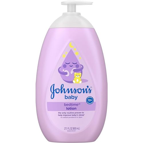 Johnson's Baby Bedtime Lotion, Soothing NaturalCalm Aromas, Gentle Nighttime Baby Lotion, Helps Relax & Soothe, Hydrating, No added Parabens & Dyes, 27.1 fl. oz