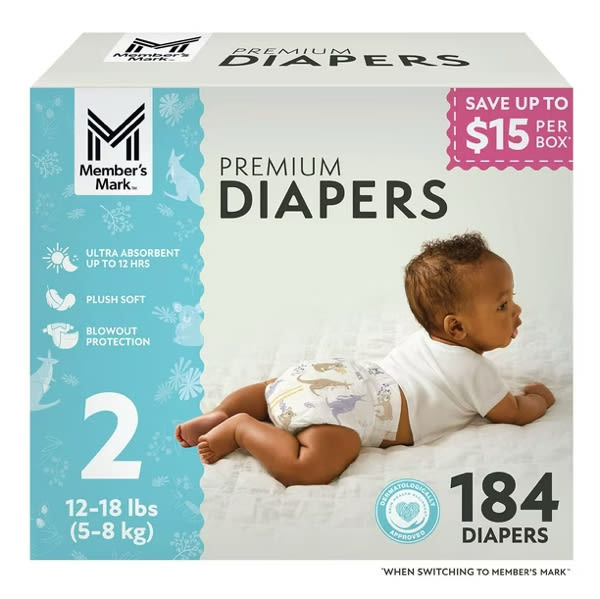 Member's Mark Premium Baby Diapers, Size 2