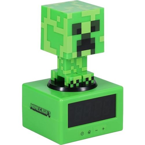 Paladone Minecraft Creeper Alarm Clock – Officially Licensed Icon with in-Game Music & Night Light for Kids & Tweens, Gaming Room Decor, Fun Gift for Minecraft Fans
