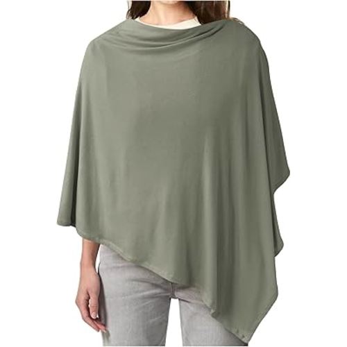 Konssy Knit Nursing Cover for Breastfeeding, 360° Full Privacy Breathable Breastfeeding Cover, Multi-use Carseat Canopy(Army Green)