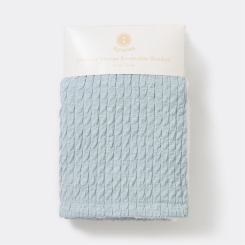 Dymples Chenille Sherpa Blanket - Blue