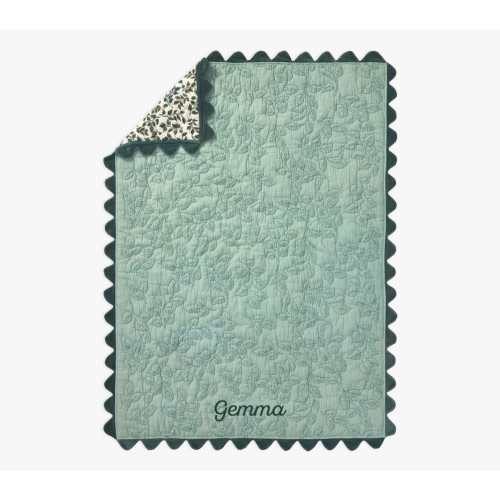 Personalized Chris Loves Julia Floral Vines Baby Quilt
