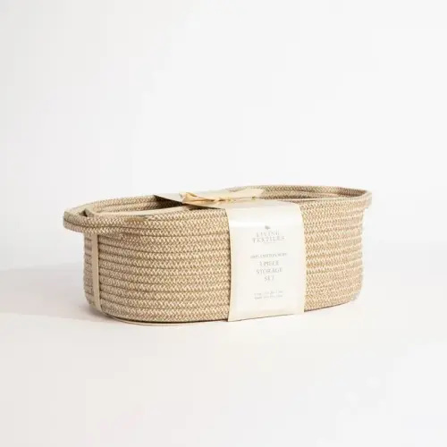 Living Textiles 3 Pack Storage Set Natural | Baby Bunting AU