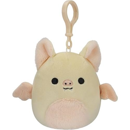 Squishmallows 3.5"" Clip-On Meghan The Bat, Small, Yellow