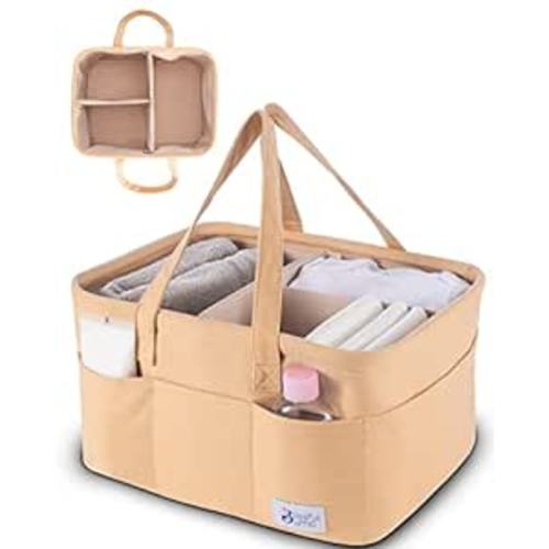 Amazon.com : Baby Diaper caddy organizer, Baby Caddy for Newborn.-Extra large diaper caddy, Diaper bag storage caddy, Blissful Bump, Camel : Baby