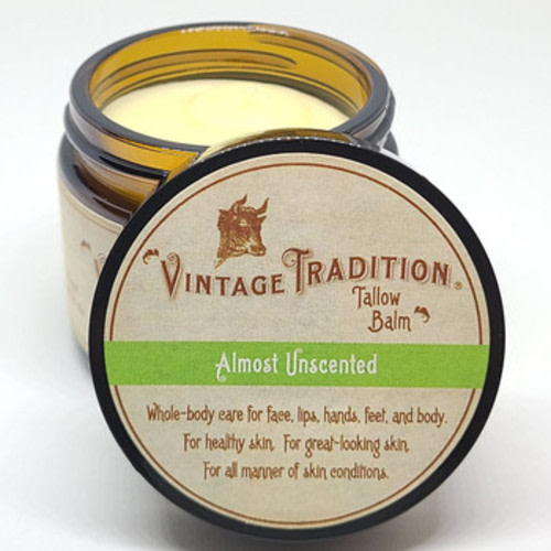 Almost Unscented Tallow Balm - Natural Skin Care - 2 fl. oz.