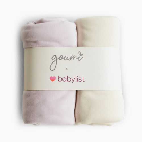 Goumi Kids x Babylist Muslin Swaddle Set (2 Pack) - Lilac + Oat, 40x40"