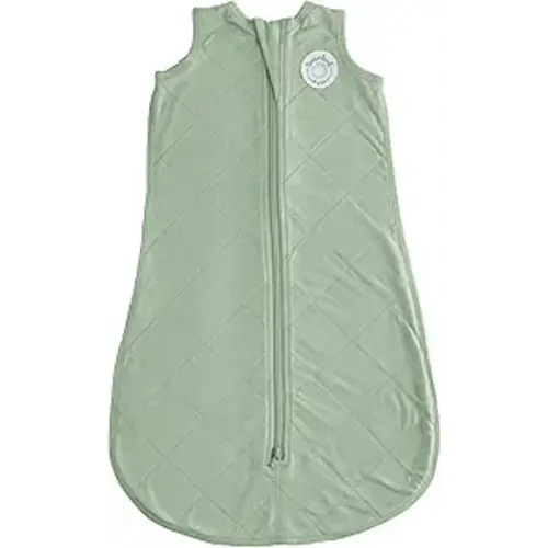 Dreamland Baby Lightweight Bamboo Viscose Sleep Sack (6-12 Months). 1.0 TOG Ultra Soft Blanket w/ 2-Way Zipper. 95% Viscose, 5% Spandex (Sage). Mom-Owned US Business, Premium Materials