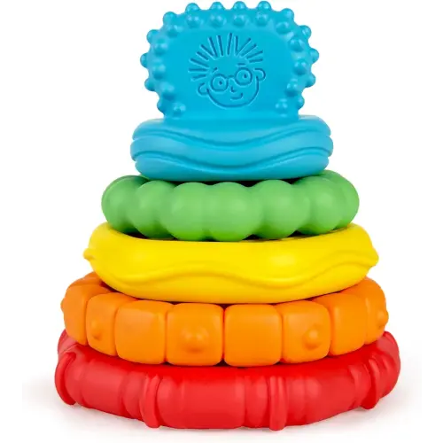 Baby Einstein Stack & Teethe Multi-Textured Easy-to-Grasp 5-Piece Teether Toy Set, Ages 3 Months +